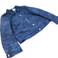 Stylish Jacket Women's Blue Textured Design With Buttons UK18