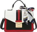 Scarleton Handbag With Scarf Detail Women's Stylish Colour Block Design