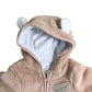 The Little White Company Fleece Romper 3-6 Months Baby Bear Hooded Outerwear