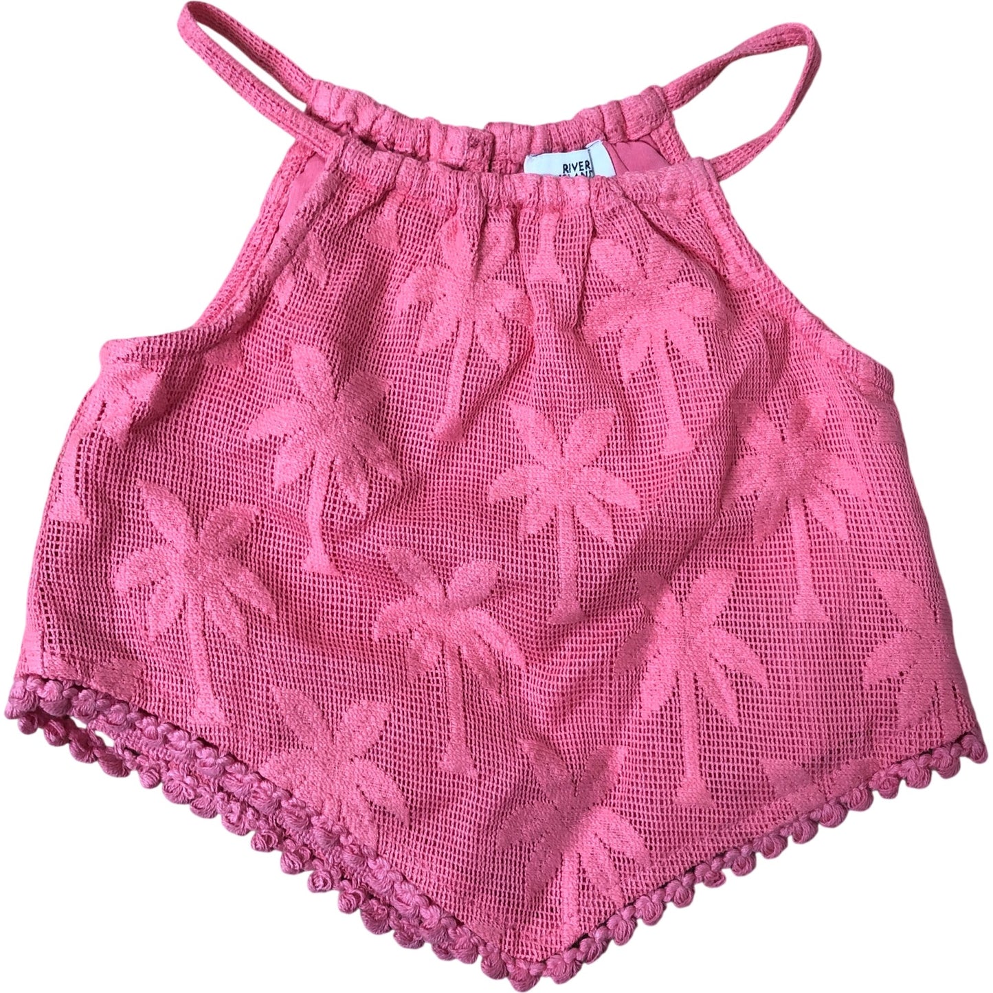 River Island Baby 12-18 Months Pink Palm Crop Top Summer Wear