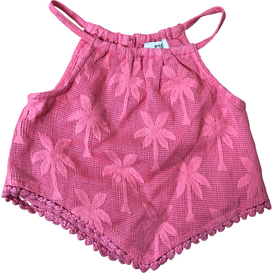 River Island Baby 12-18 Months Pink Palm Crop Top Summer Wear