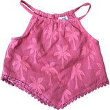 River Island Baby 12-18 Months Pink Palm Crop Top Summer Wear