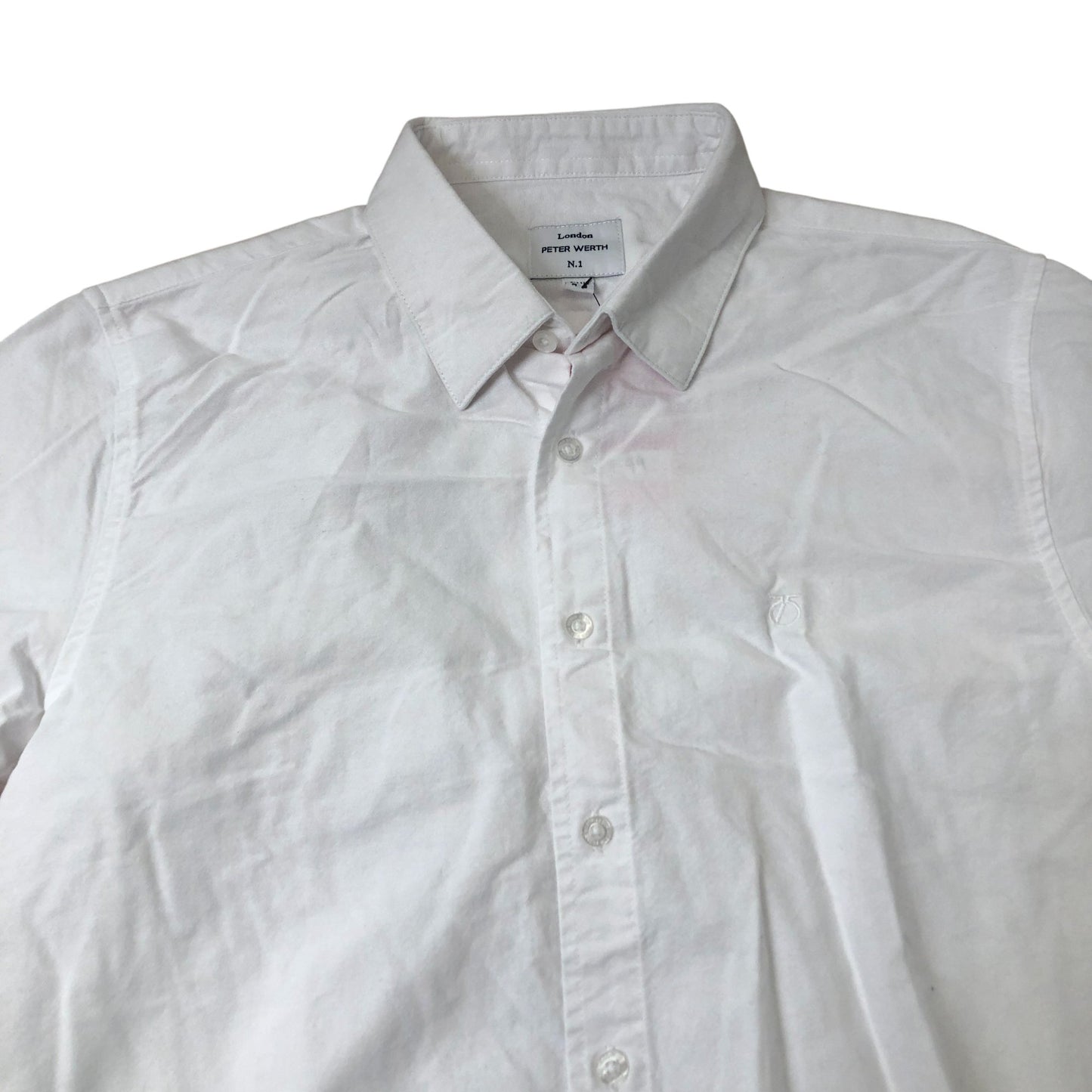 Peter Werth Church SS Shirt Men's Short Sleeve Cotton White Smart Casual Medium