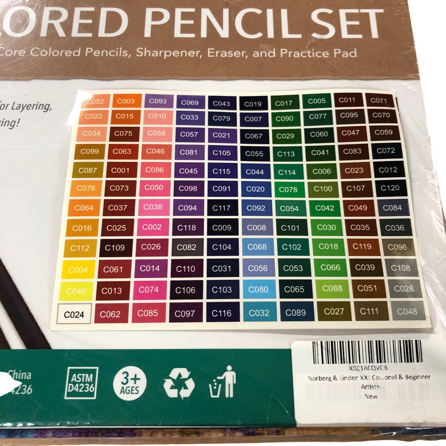 NORBERG & LINDEN XXL 125 Coloured Pencil Set Premium Soft Core Artist Quality
