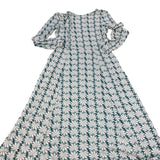Floral Print Midi Dress Women's Long Sleeve Eco Vero Fabric