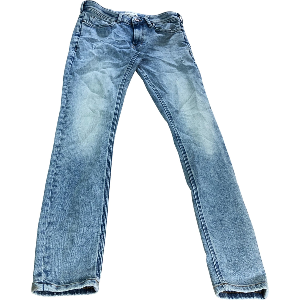 River Island Spray On Jeans W30 L32 Men's Blue Distressed Denim Trousers