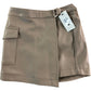 RIVER ISLAND Girls Casual Skorts UK5- 6 Years Beige Faux Leather Stylish Design