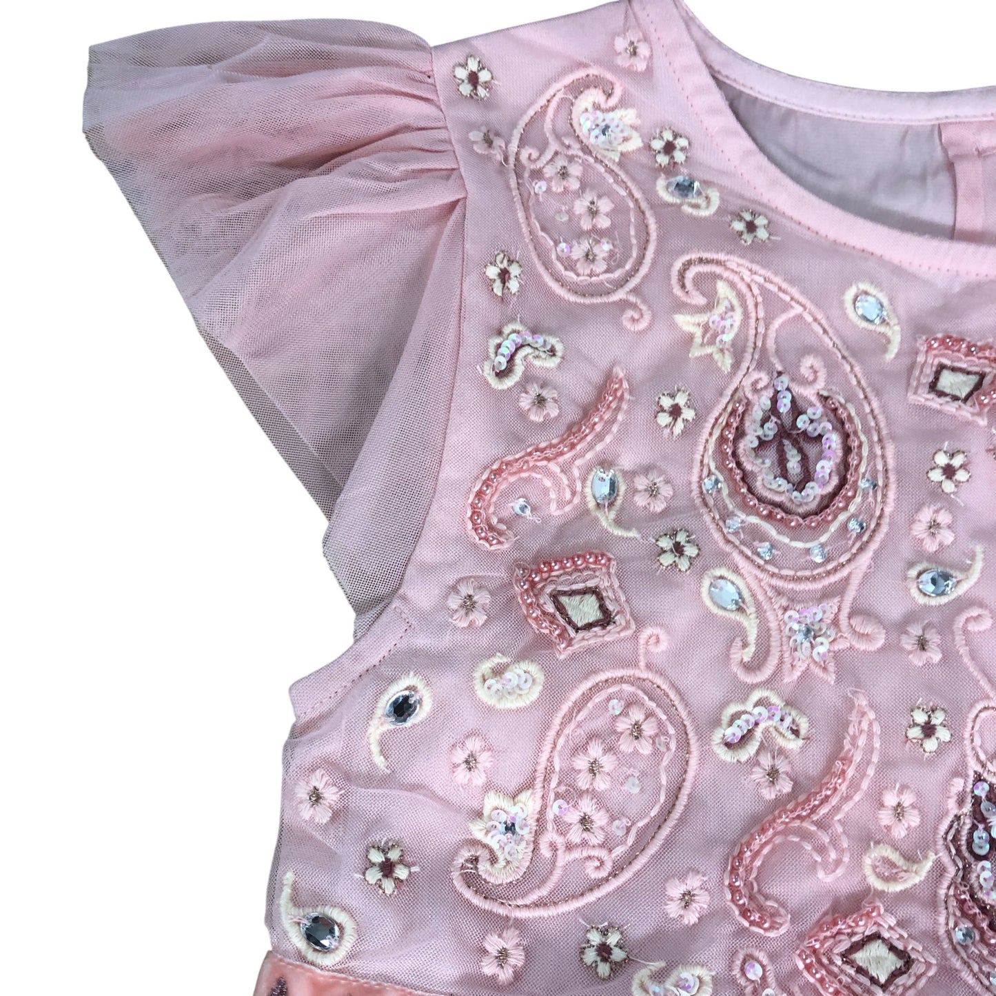 Baker By Ted Baker Girls Dress Age 8 Years Pink Embellished Tulle Party