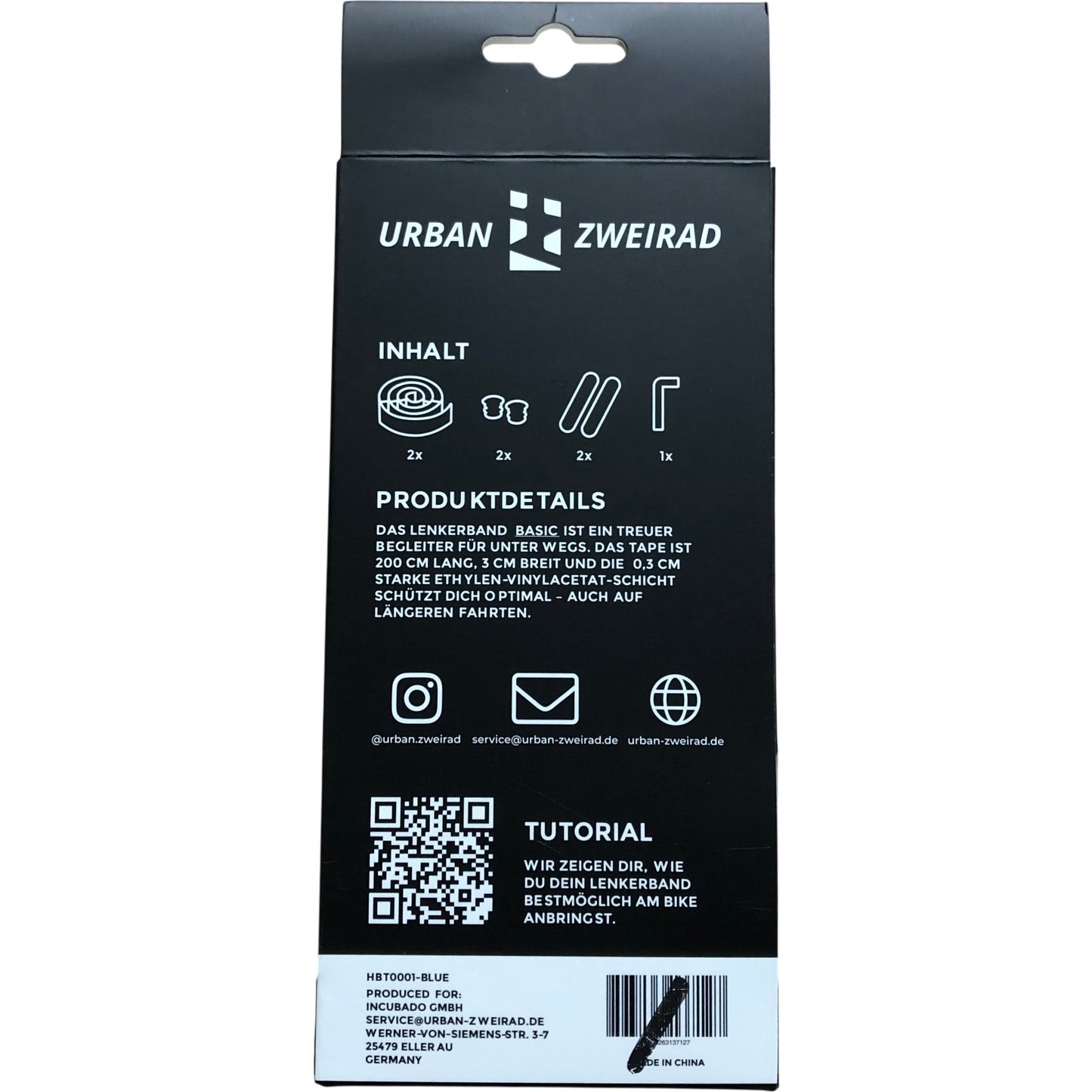 URBAN ZWEIRAD Basic Handlebar Tape Blue Cycling Accessories Grip Firm Comfort