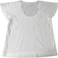 Women's White Fan Sleeve T-Shirt Lightweight Cotton Top Size 12