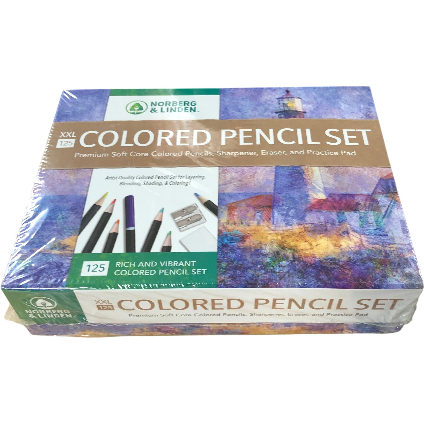 NORBERG & LINDEN XXL 125 Coloured Pencil Set Premium Soft Core Artist Quality