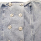 River Island Blue Denim Skater Dress UK10 Women's Embellished Pleated
