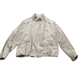 Neutral Cropped Boucle Bomber Jacket Size S