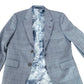 River Island Suit Jacket UK38S Men's Grey Check Slim Fit Floral Lining