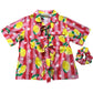 Girls 5-6 Years Pink Short Sleeve Kimono Top With Scrunchie