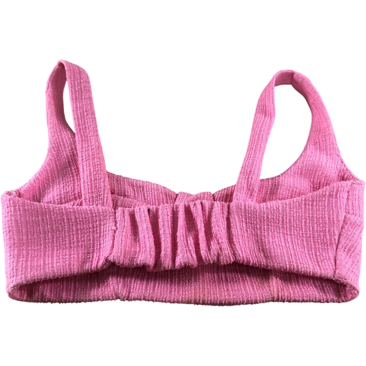 River Island Pink Crop Top Women's Textured Buttons Sleeveless - Large