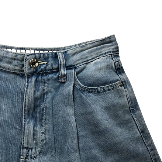 River Island Studio Denim Shorts Women's Light Wash Casual Style Size 8