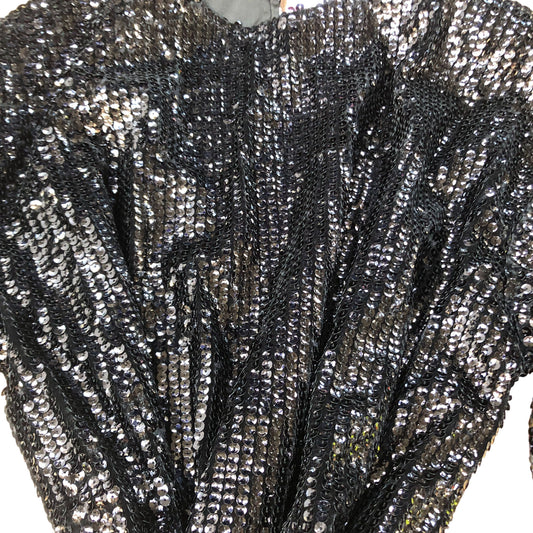 Black Sequinned Dress UK Size 18 Women's Evening Wear With Belt