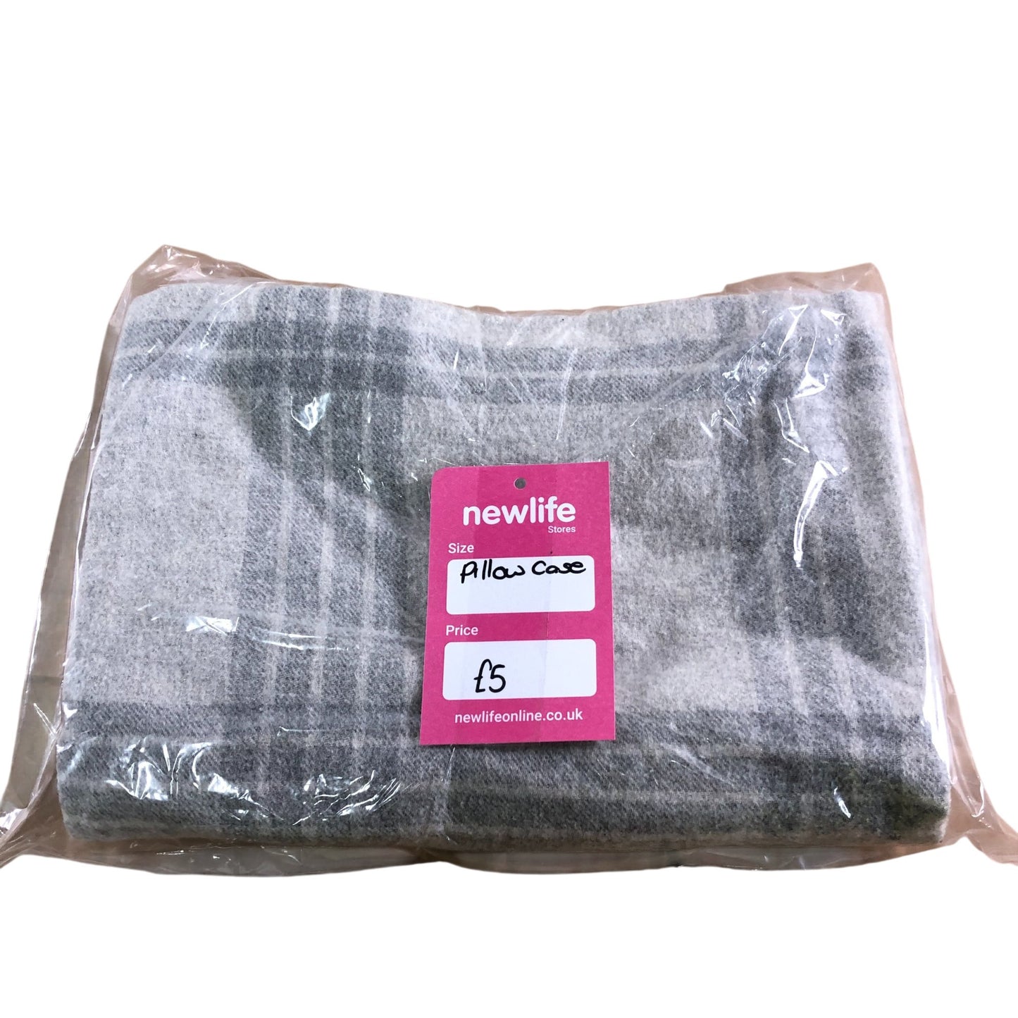 The White Company Pillow Case Grey Check Pattern 50 x 75cm