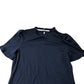 Short Sleeve Blouse Women's Navy Frill Neck Cotton Modal UK12