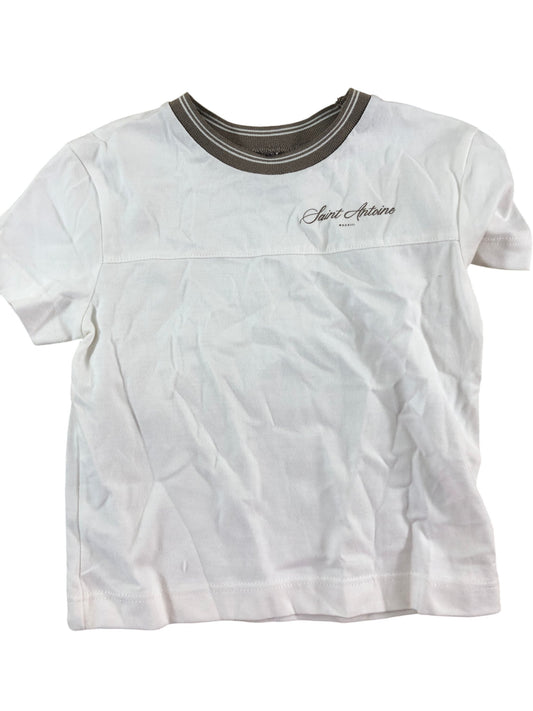 River Island Mini T-Shirt 18-24 Months Boys White Cotton Short Sleeve Top