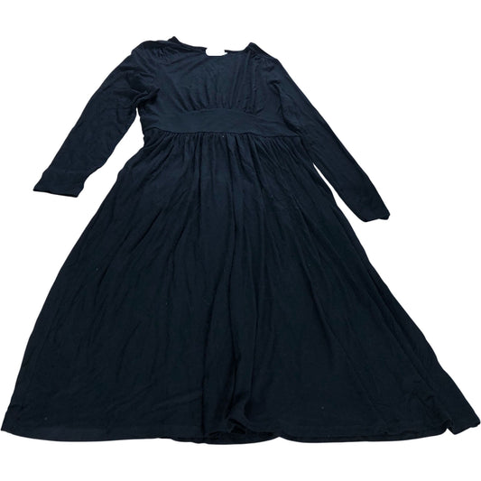 UK12R Women's Black Long Sleeve Dress Jersey