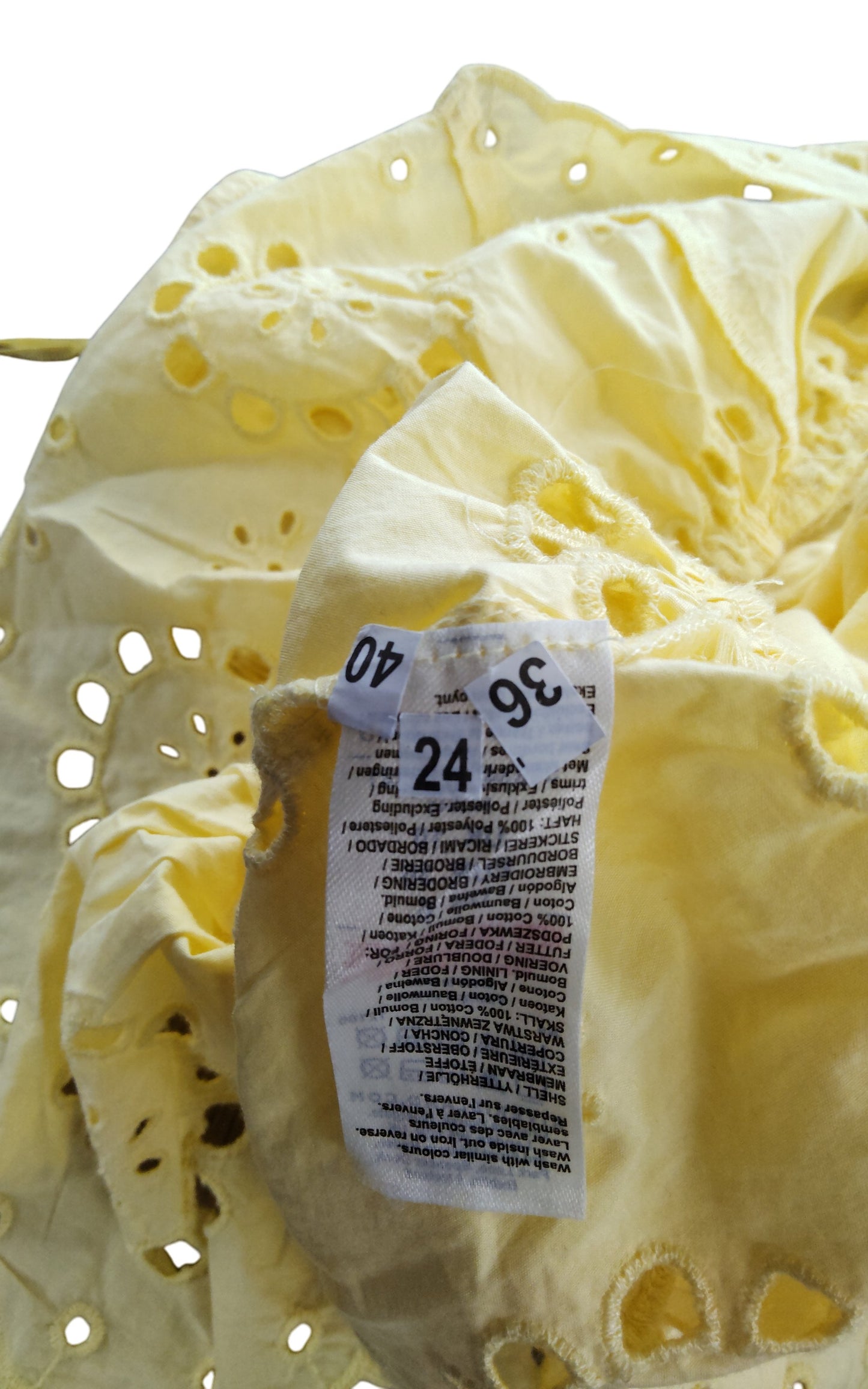 River Island Women's Yellow Floral Embroidered Crop Top UK10 Summer Style