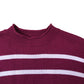 Crew Clothing Company Striped Sweater Size 14 Women's Burgundy Cotton Knit