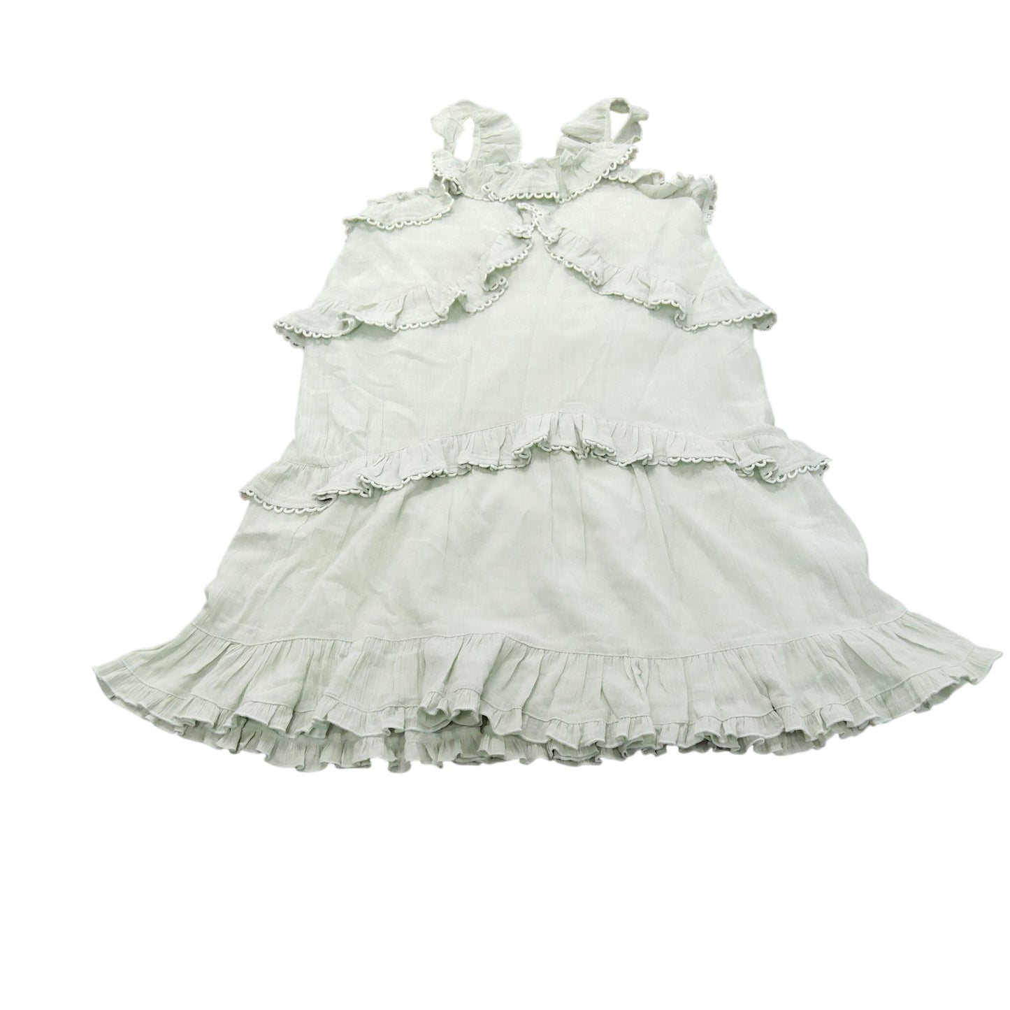 River Island Girls Dress UK11 Years Green Ruffled Tiered Summer Dress