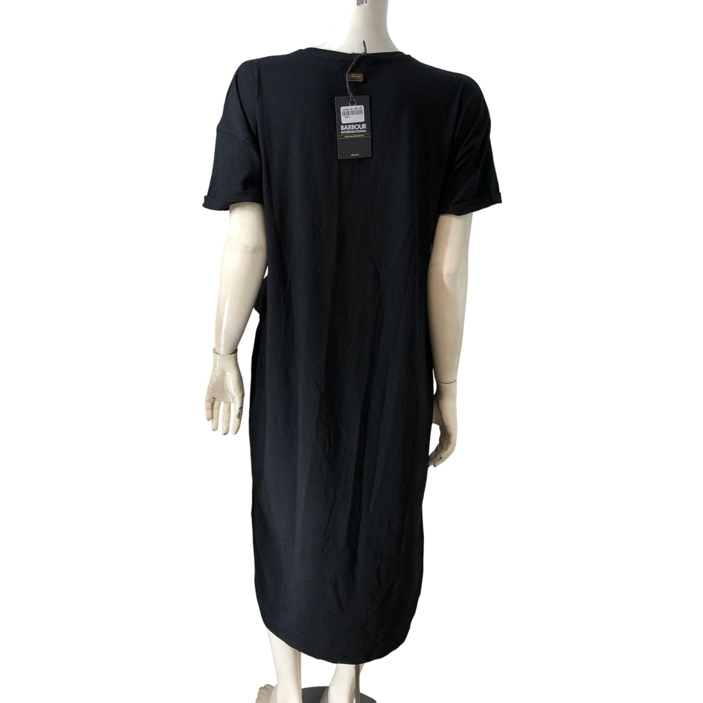Barbour International Whitson Midi Dress UK12 Women's Black Cotton Casual Style