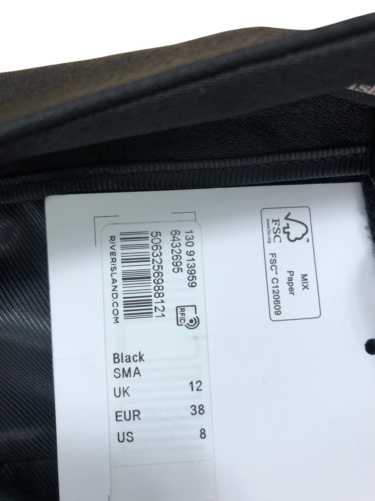 River Island Black Trousers UK12 Petite Women's Smart Casual Stylish