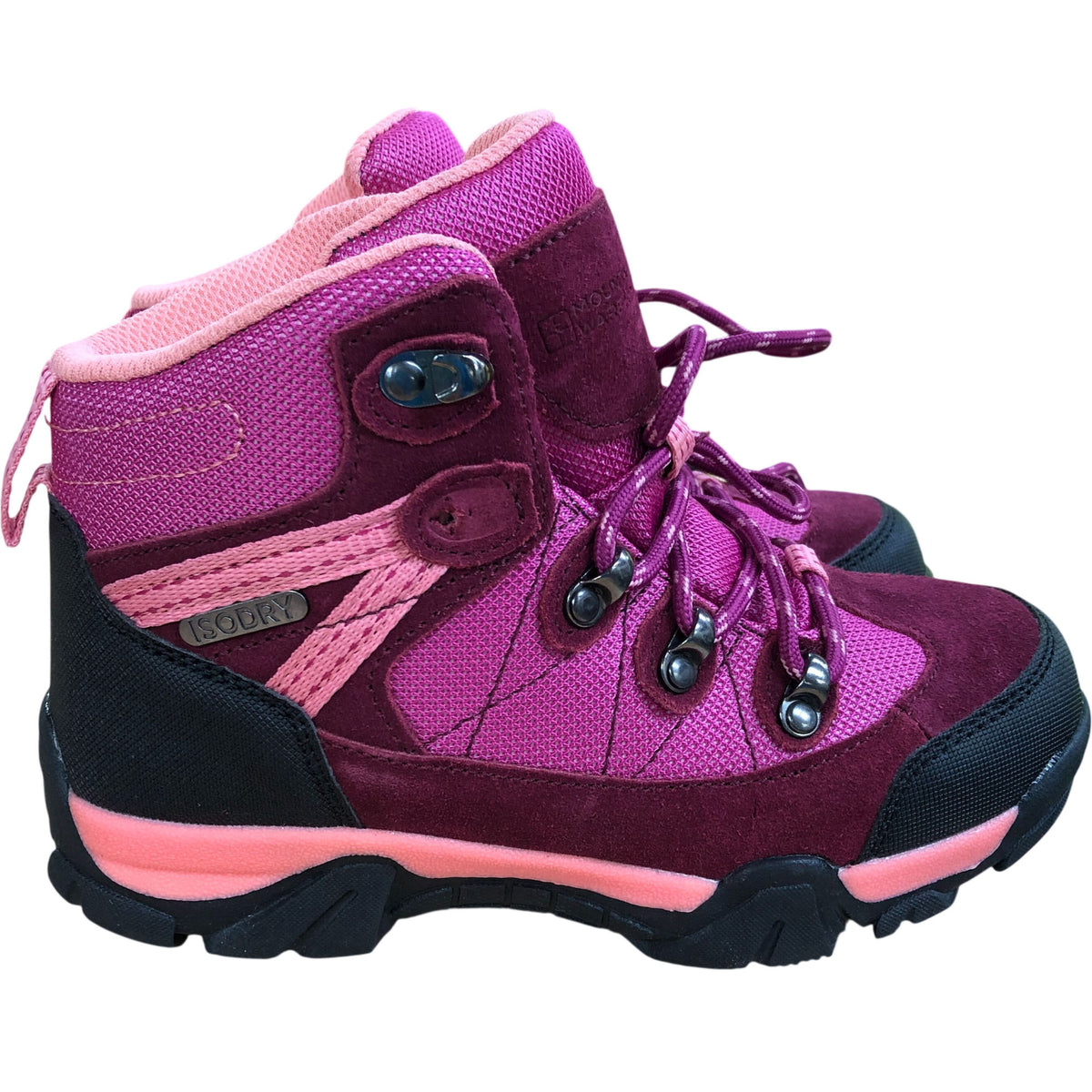 Mountain Warehouse Kids Waterproof Hiking Boots Pink Suede UK 1 Youth