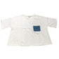 White Denim Pocket T-Shirt XXXL Women's Cotton Short Sleeve