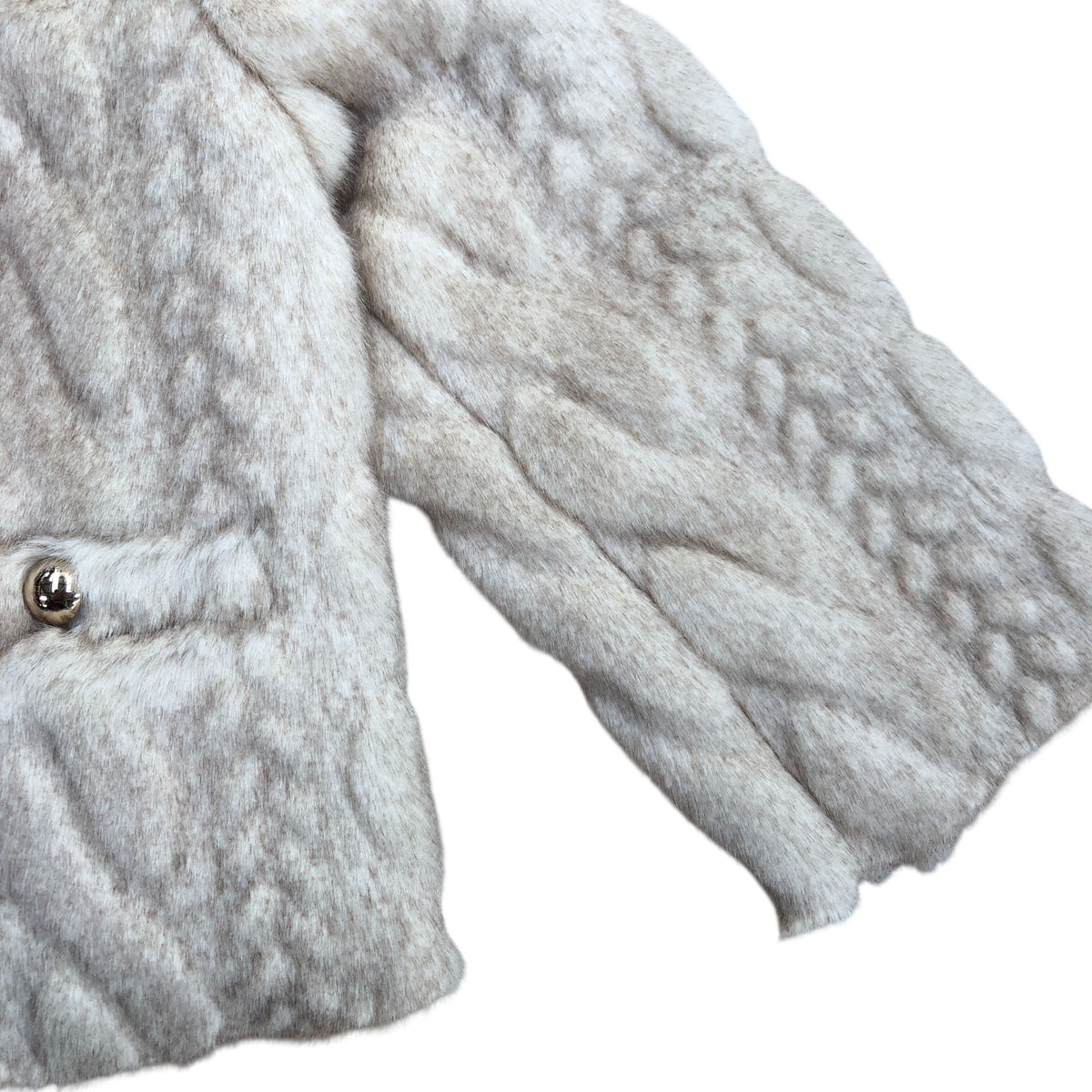 River Island Girls Cream Faux Fur Coat