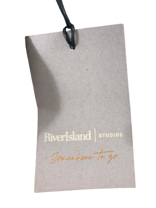 River Island Studios Knitted Tank Top Women's Gold Black Size M New With Tags