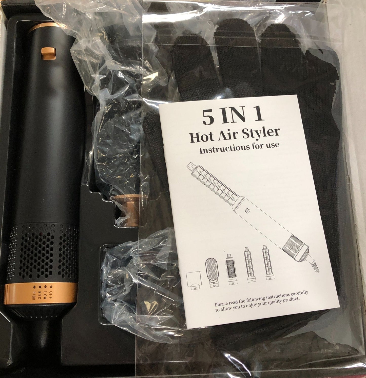 5 In 1 Hot Air Styler Professional Hair Styling Tool With Multiple Attachments