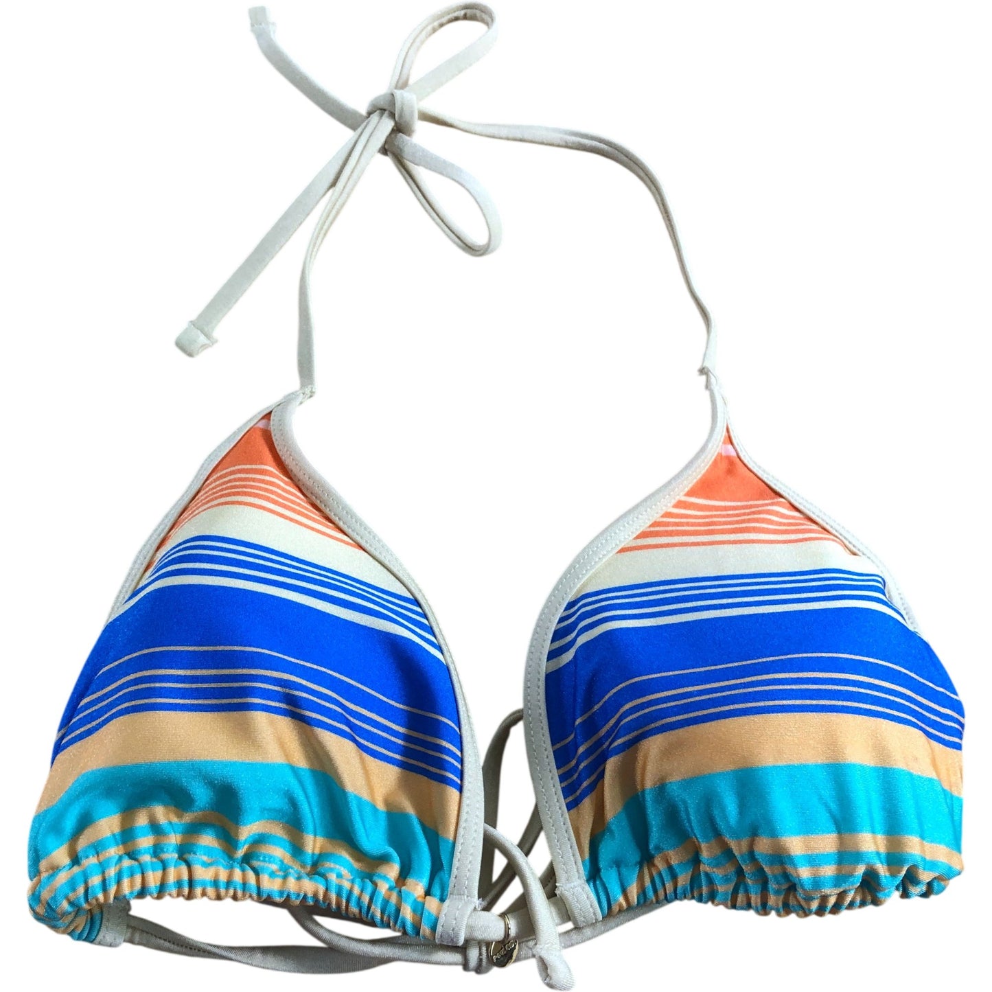 River Island Bikini Top Women's Striped Swimwear Triangle Swim Top Size 10
