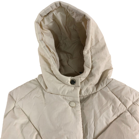 River Island Sleeveless Hooded Padded Vest UK7-8 Years Girls Quilted Cream