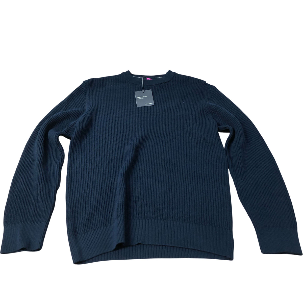 River Island Relaxed Fit Sweater Size M Men's Dark Navy Cotton Blend Knit