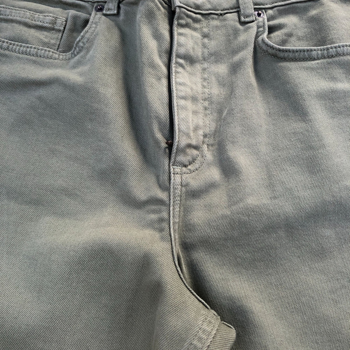 Chinos Trousers UK 10 Olive Green Stretch Cotton Blend