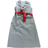 Beige Belted Midi Dress - Size 12