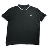 Fred Perry XXL Men's Polo Shirt Dark Green Cotton Short Sleeve Striped Collar