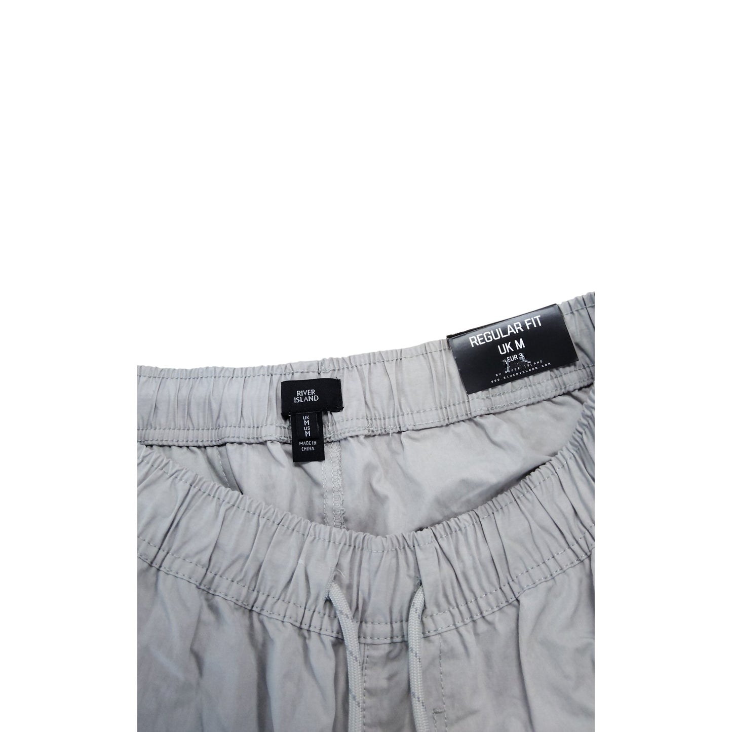 River Island Regular Fit Men's Cargo Shorts UK M Light Grey Cotton Casual