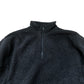 Quarter Zip Fleece Jacket Medium Unisex Soft Black Warm Cozy