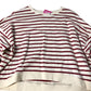River Island Striped Cropped Sweatshirt Women's Red And Cream Casual Top Medium