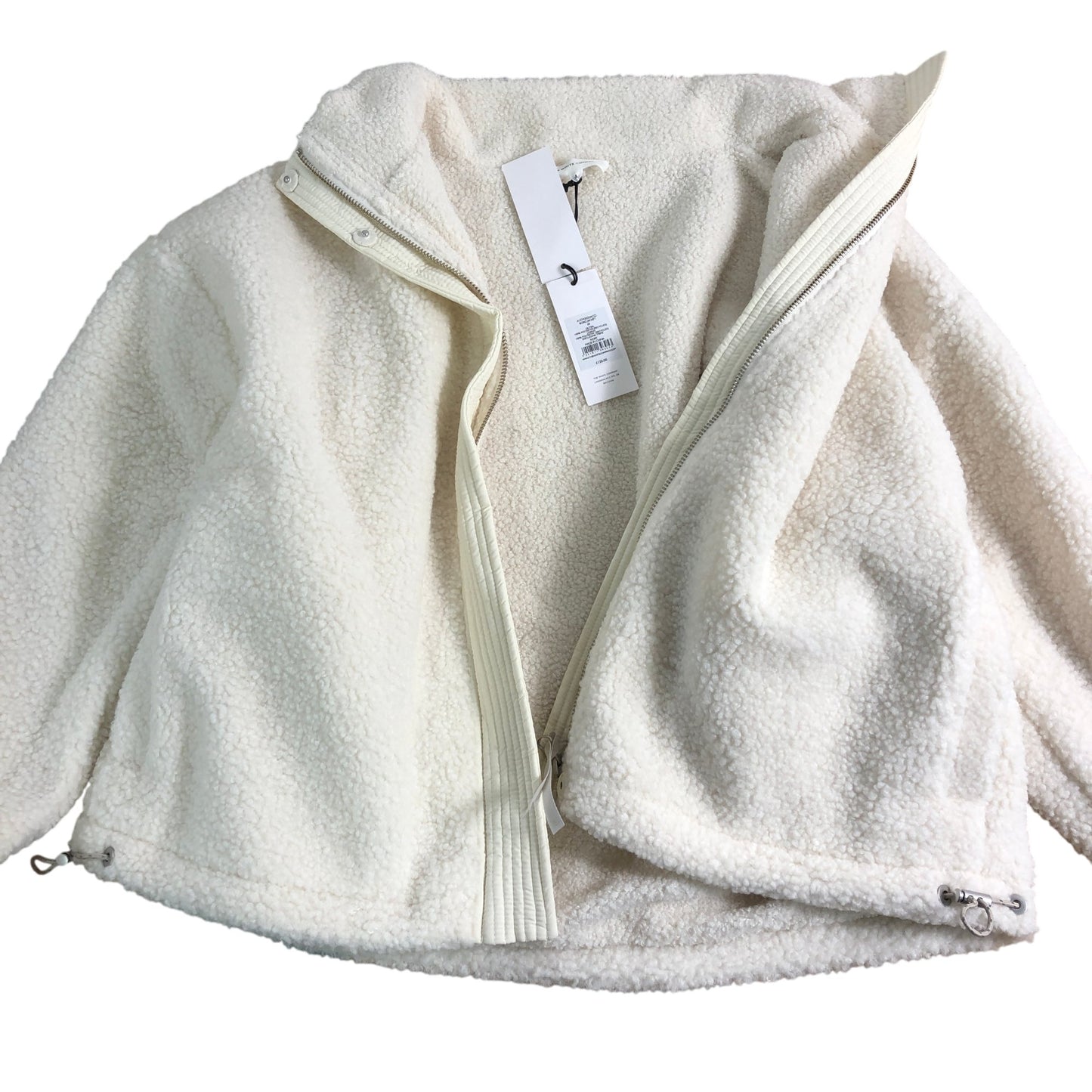 Branded Borg Jacket M Women's Cream Full Zip Soft Fleece