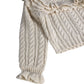 River Island Knitted Sweater Women's Cream Cable Knit Ruffle Detail Jumper