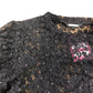 Women's Size 10 Long Sleeved Black Lace Top with Diamantes