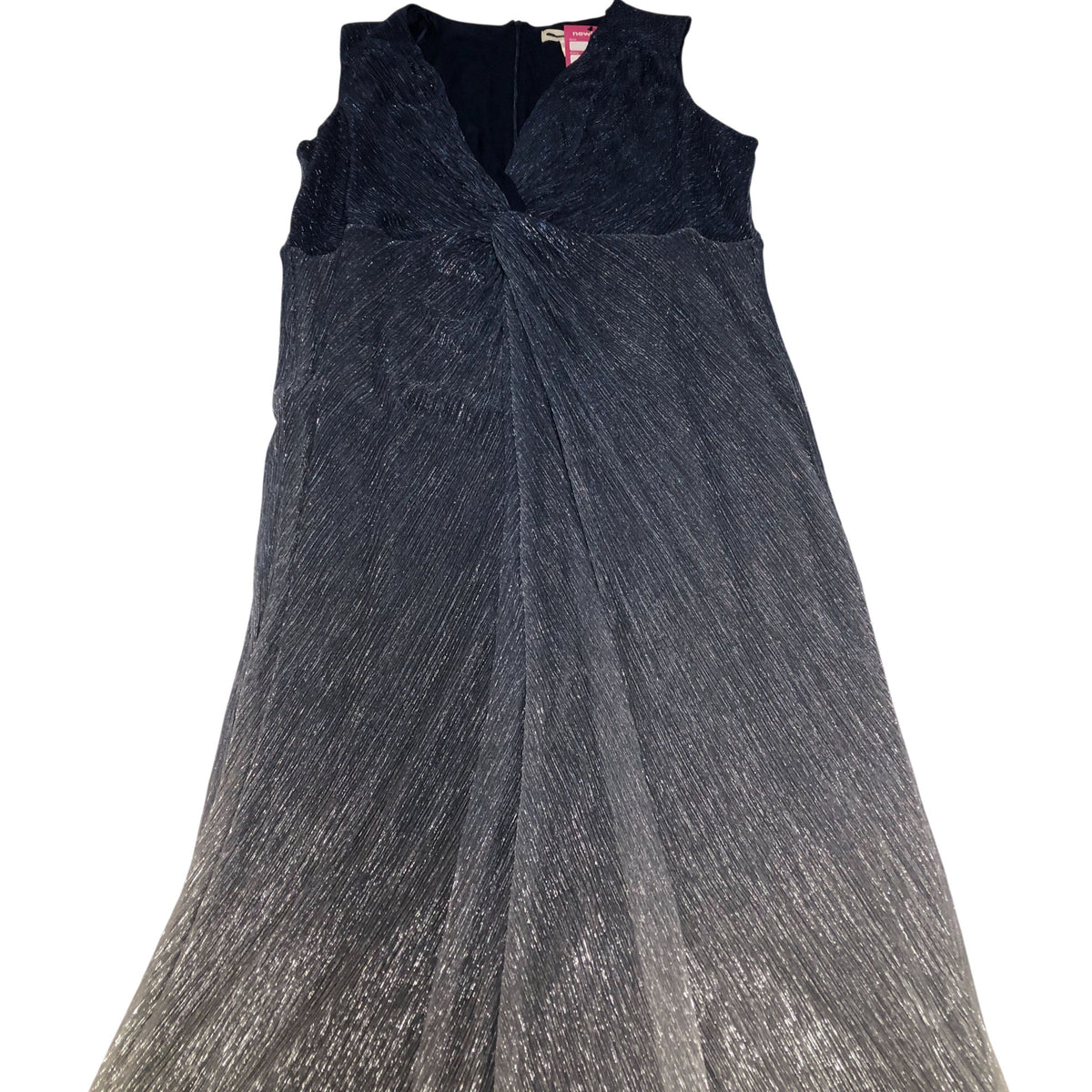 Evening Dress Women's Sleeveless Blue Shimmer Maxi Formal UK18