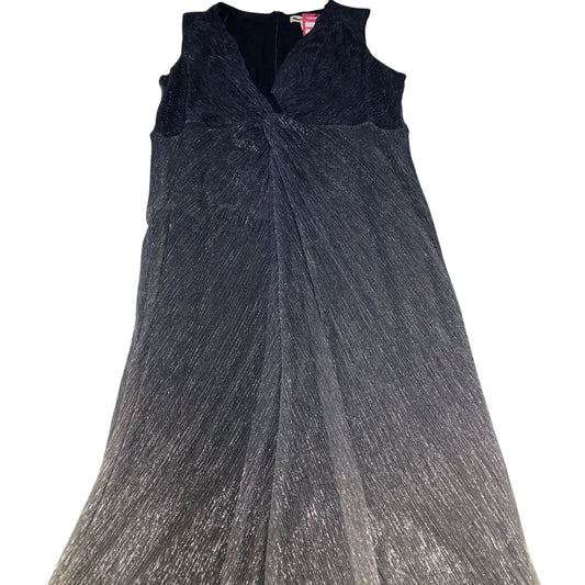 Evening Dress Women's Sleeveless Blue Shimmer Maxi Formal UK18